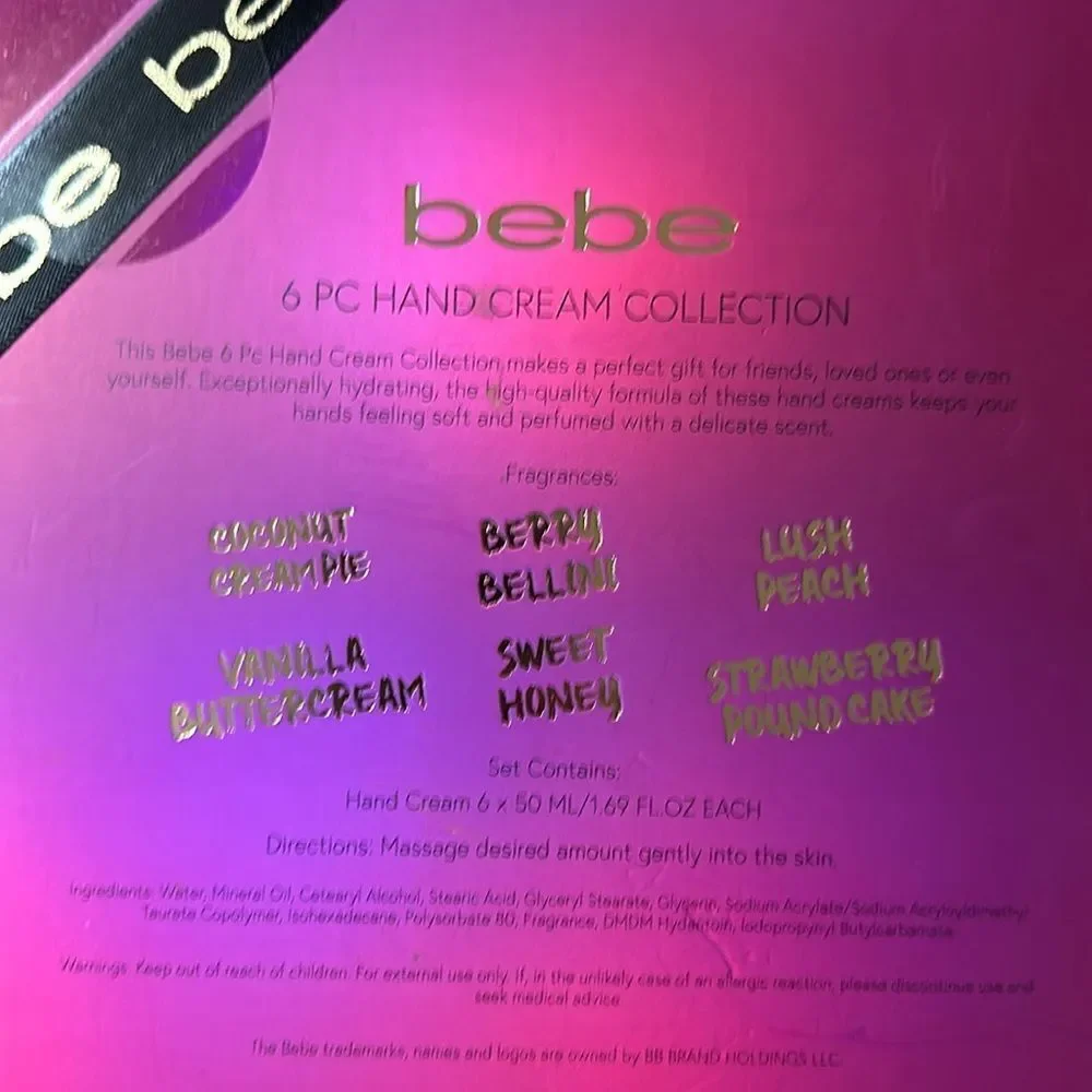 bebe 6 pc Hand Cream Collection Gift Pack for Her